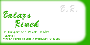 balazs rimek business card
